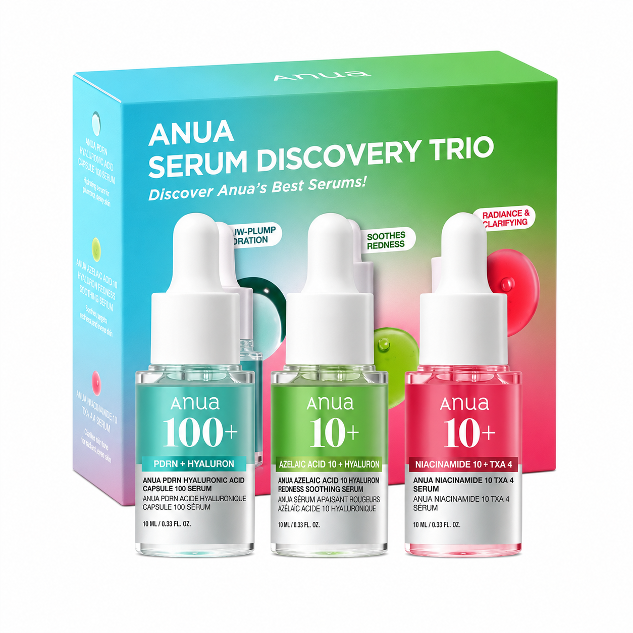 ANUA Serum Discovery Trio | Brightening &amp; Hydrating Serum Set