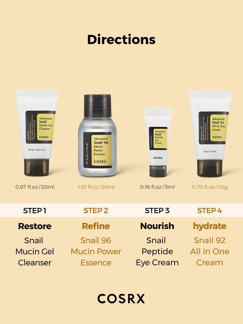 COSRX All About Snail Kit | 4-Step Snail Mucin Skincare Set